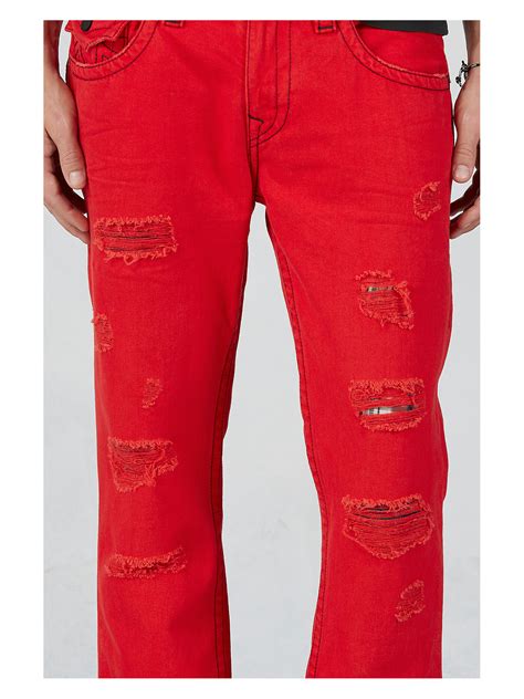 bright red jeans for men.